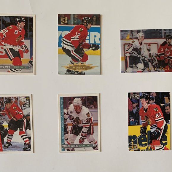 Chicago Blackhawks Vintage NHL Hockey Cards - Lot of 17 w/ Chelios, Roenick - Picture 7 of 10